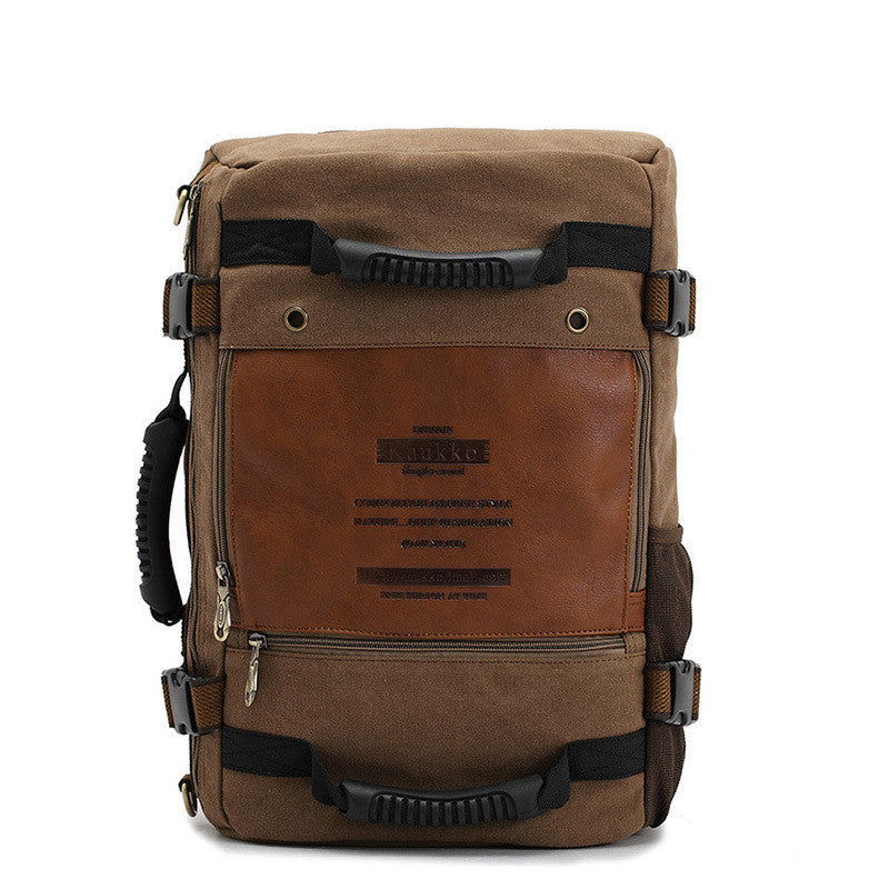 Men Canvas Backpack Huge Travel School Shoulder Computer Backpack Functional Versatile Bags Multifunctional Laptop Bag 1a63ff