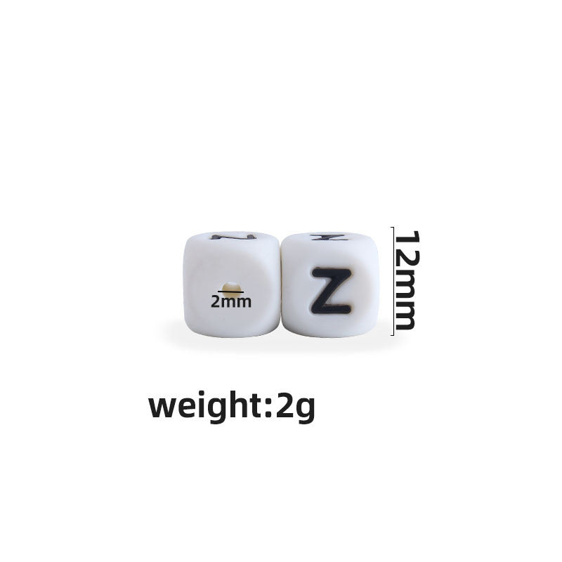 12mm Baby Products 26 Silicone English Alphabet Beads Teeth Accessories - HD Wireless Product #4