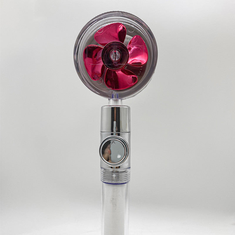 Shower Head Water Saving Flow 360 Degrees Rotating With Small Fan ABS Rain High Pressure Spray Nozzle Bathroom Accessories 1b