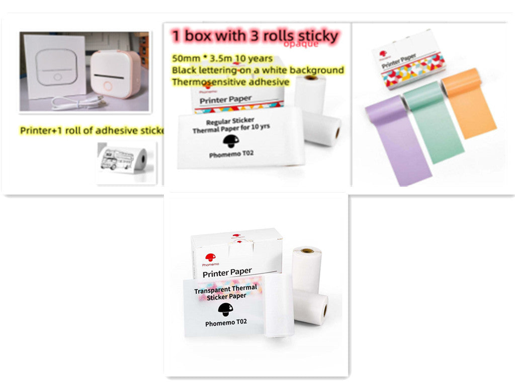 Portable Mini Thermal Label Printer Home Photo Printer Student Wrong Question Printer Bluetooth-compatible Mini Label Printer Price Tag - 图片 76