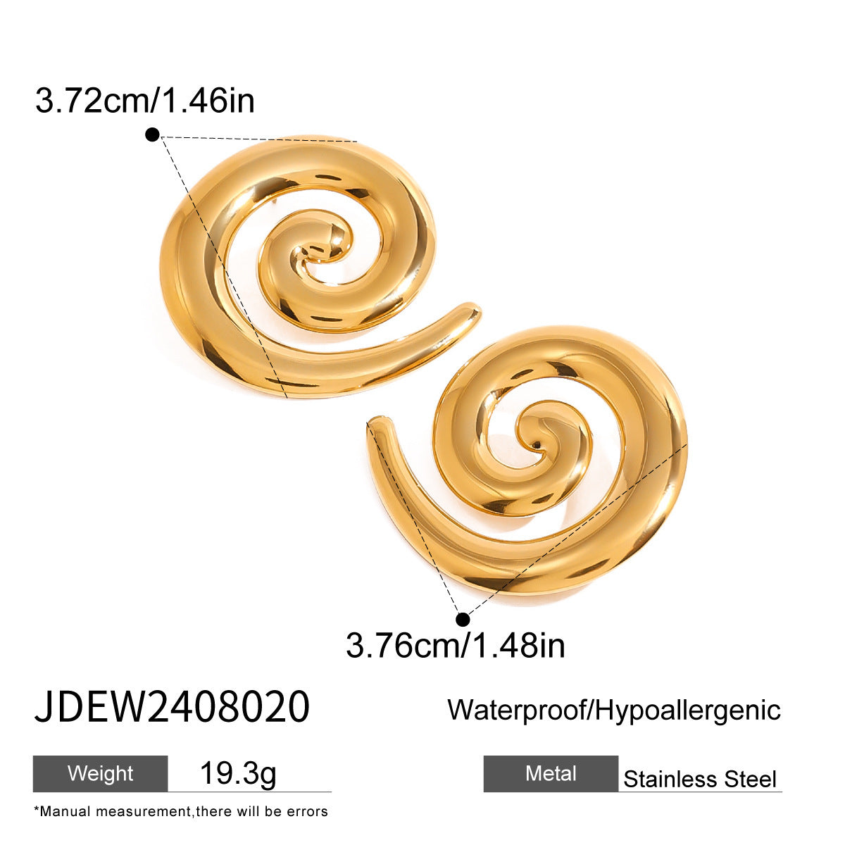 Stainless Steel Plated 18k Gold Threaded Earrings 1c572e80 468a 437d b50b f0f41246897e