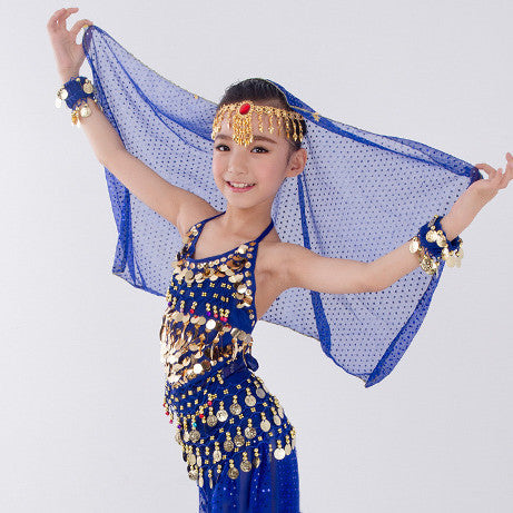 Children's Dancing Clothes Indian Dance Costume Xinjiang Dance Performance Wear Girls Belly Dance Children's National Perform