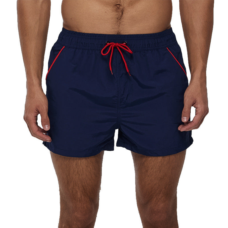 Men's Beach Pants European And American Boardshort Back Pocket Zipper Solid Color 3-point Pants Quick-drying Waterproof Linin