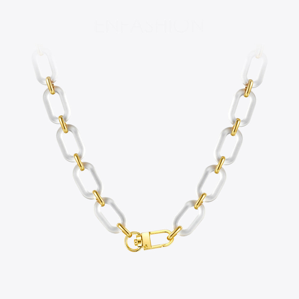 Personalized Simple Transparent Acrylic Metal Square Buckle Necklace 1dde6dd0 0bc1 4a1e bbd2 4b55ab984333
