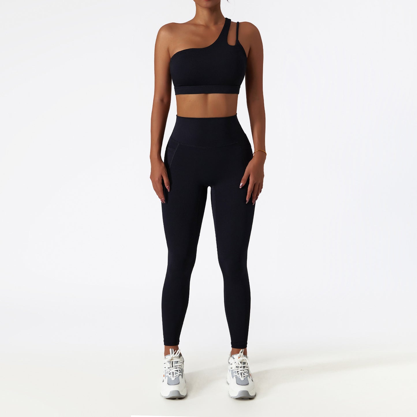 Quick-drying Tight Yoga Clothing Women's Pocket Running Sports Suit 1de1f47f 815d 42e1 b494 8bb588a8c7ee