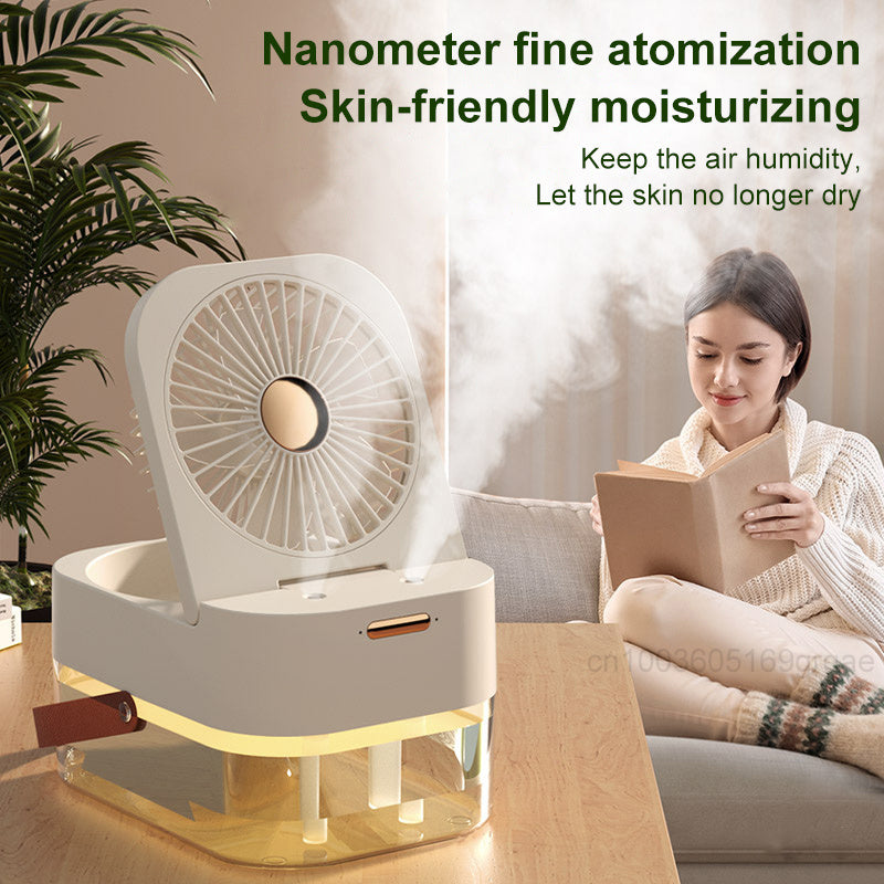Humidifier Spray Fan Portable Fan Air Cooler Air Humidifier USB Mist Fan Desktop Fan With Night Light For Summer Home Applian