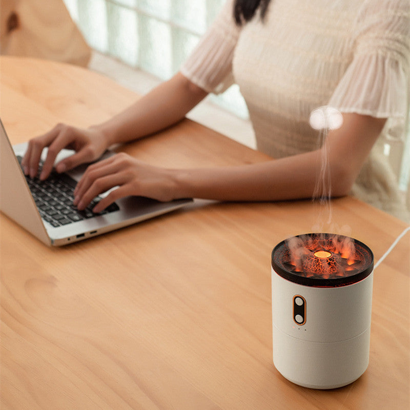 Volcanic Flame Aroma Essential Oil Diffuser USB Portable Jellyfish Air Humidifier Night Light Lamp Fragrance Humidifier 1e1de