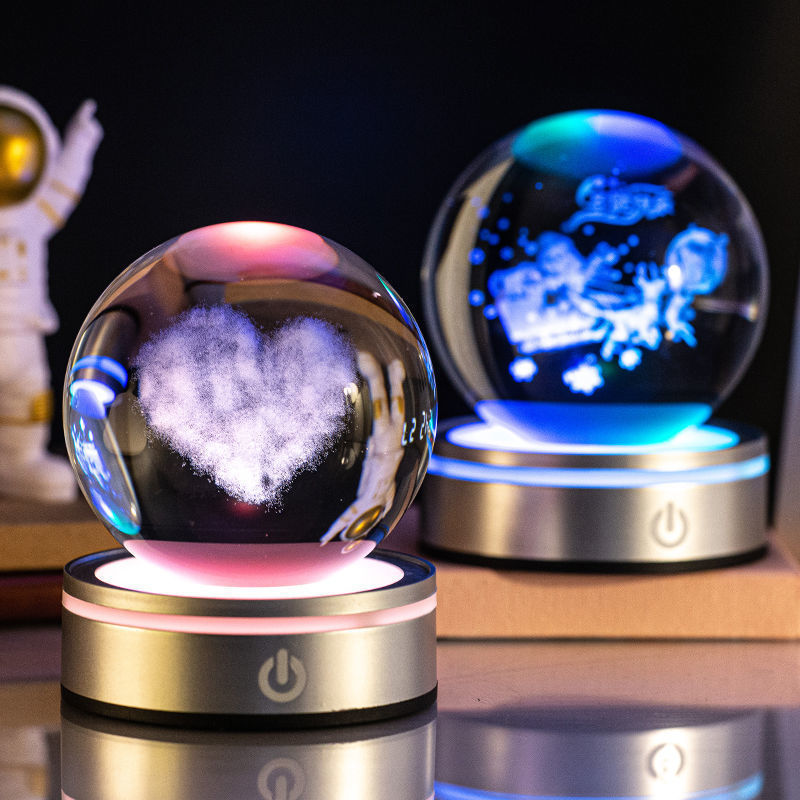 Creative 3D Inner Carving Luminous Crystal Ball Colorful Gradient Small Night Lamp Home Decorations Gifts Selection 1e348bf1