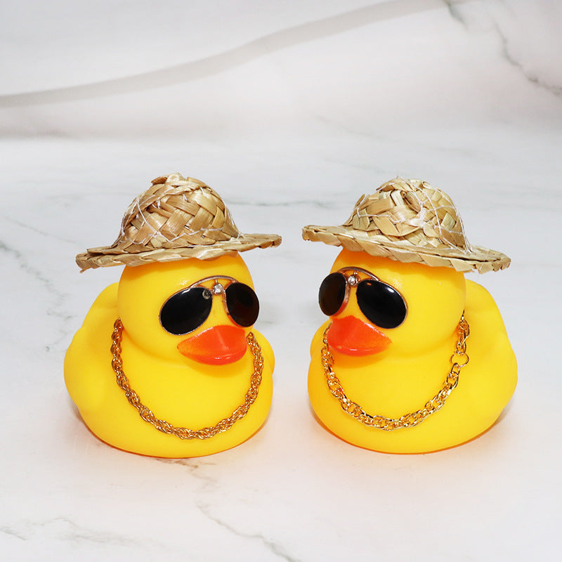 Straw Hat Yellow Duck Car Decoration 1e717ff4 657f 402d b600 9cc45a89b158