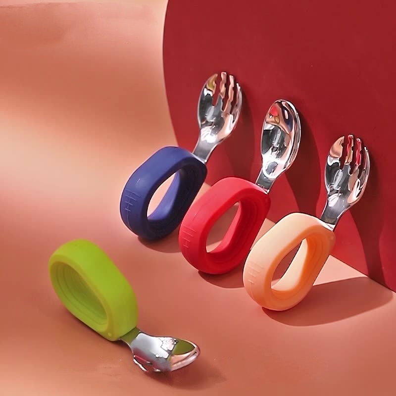 Children's Stainless Steel Round Handle Fork And Spoon Set 1ee205c6 f4bd 43c0 9535 c6d116c7ce22