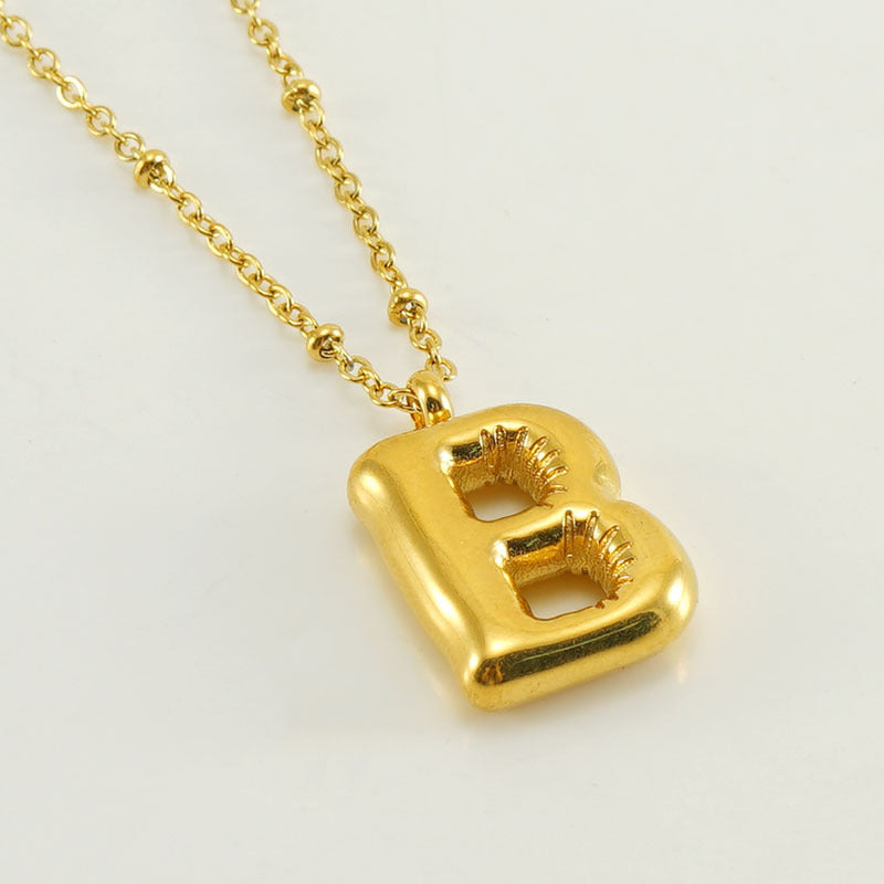 Women's Fashion Bubble Letter Pendant Letter Necklace 1f00be4b b574 442b a7c9 4d4ce2529cd8