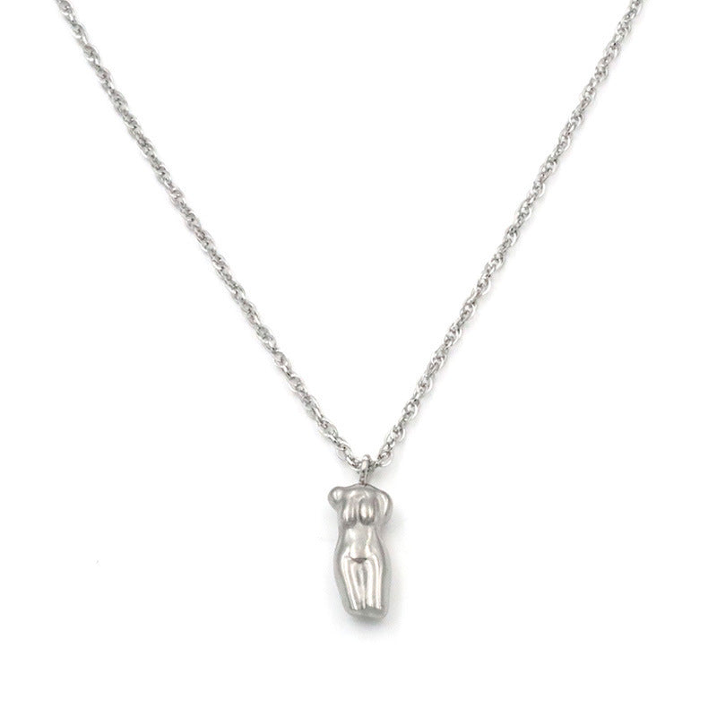 18K Stainless Steel Clavicle Chain Female Portrait - HD Wireless Product #6