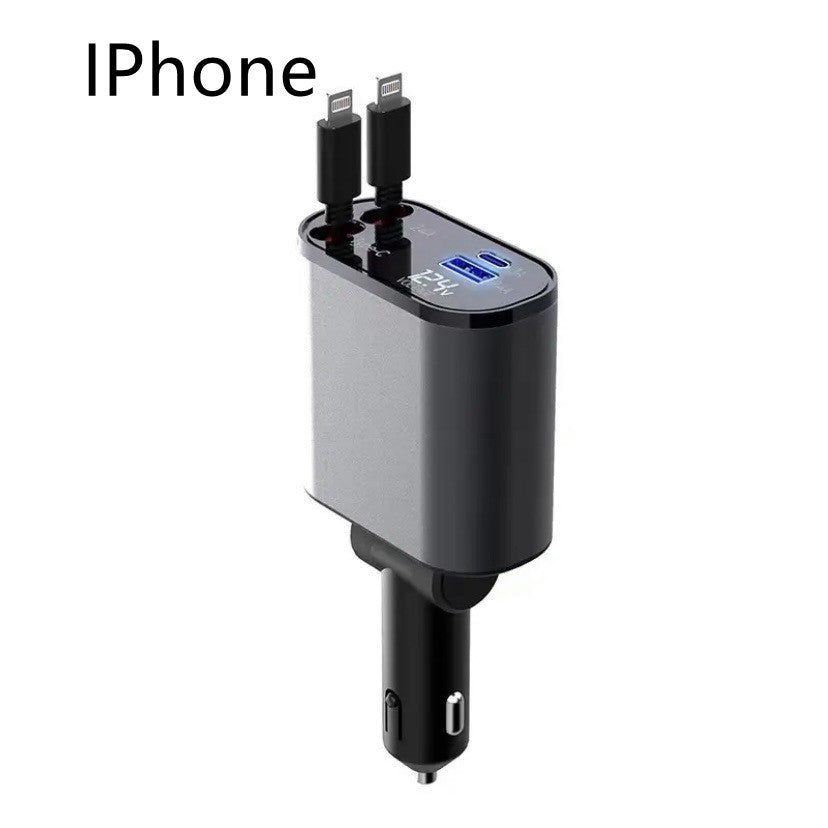 Metal Car Charger 100W Super Fast Charging Car Cigarette Lighter USB And TYPE-C Adapter 1f27facb 6c39 49bf 8ac8 c86fecd26fe8