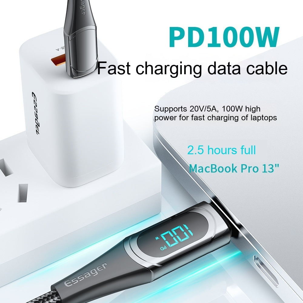 Fast Charge 100W Dual Type-c Super Fast Charge Data Cable - 图片 1