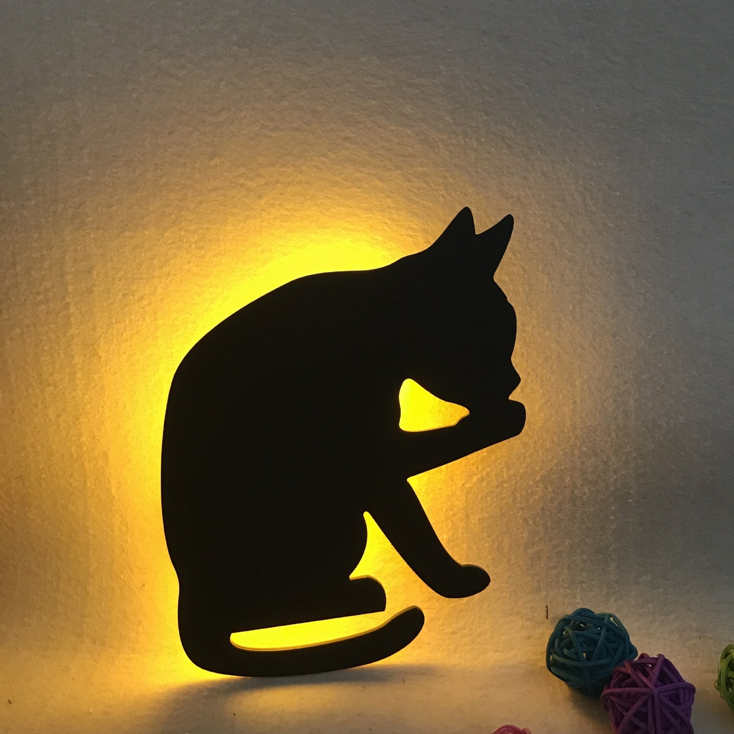 LED Animal Dog Cat Night Light Kitten Smart Sound Sensor Control Wall Lamp Home Corridor Balcony Night Lamp Baby Kids Sleep L
