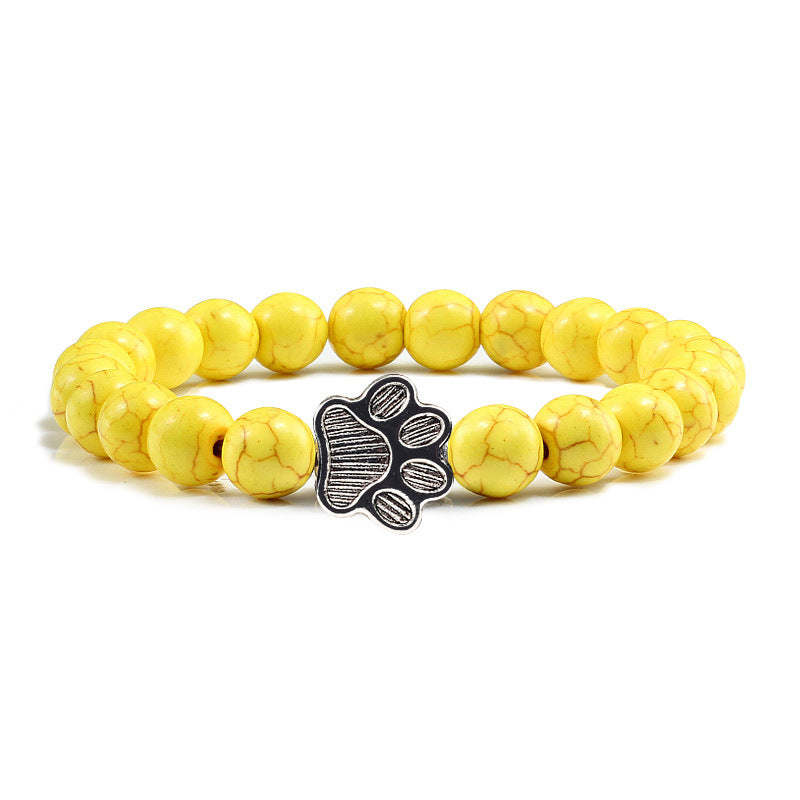 Cat Claw Bracelet Natural Turquoise Weathered Micro Inlay Bracelet 8MM Beaded Bracelet 2026299491027