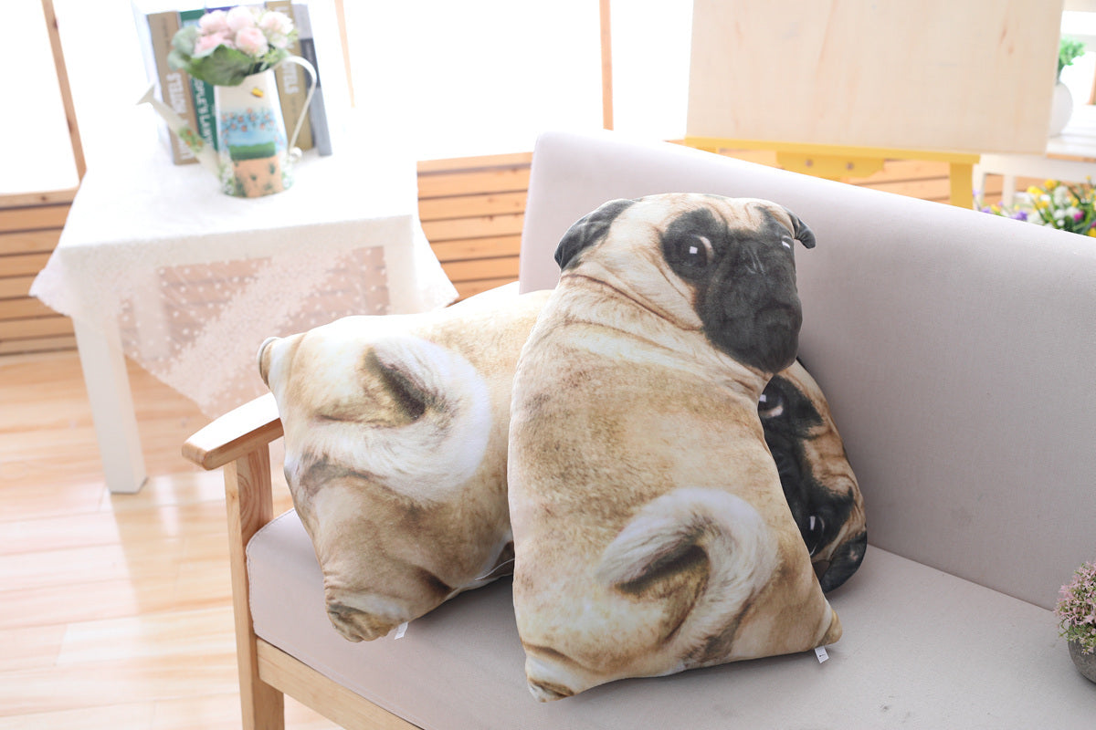 3D Simulation Belldog Plush Toy Pillow Real Life Doll Funny Pug Dog Doll Nap Pillow Lying Prone Soft Sofa Pillow - HD Wireless Product #2