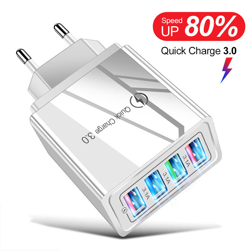 USB Charger Quick Charge 3.0 4 Phone Adapter For Tablet Portable Wall Mobile Charger Fast Charger - 图片 6