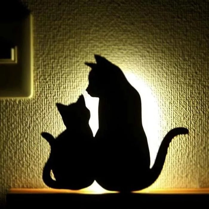 LED Animal Dog Cat Night Light Kitten Smart Sound Sensor Control Wall Lamp Home Corridor Balcony Night Lamp Baby Kids Sleep L