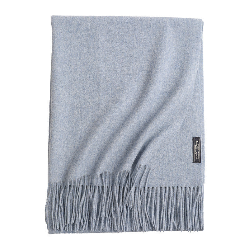 New Solid Color Wool Long Beard Warm Tassel Scarf Thick 206ed587 1823 49d3 a5b3 7ba62f126a7a