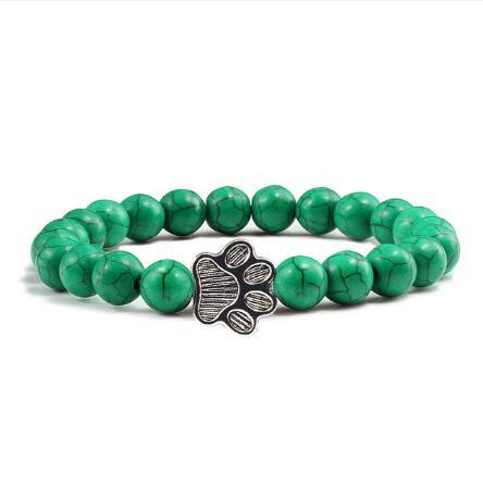 Cat Claw Bracelet Natural Turquoise Weathered Micro Inlay Bracelet 8MM Beaded Bracelet 2103987949294
