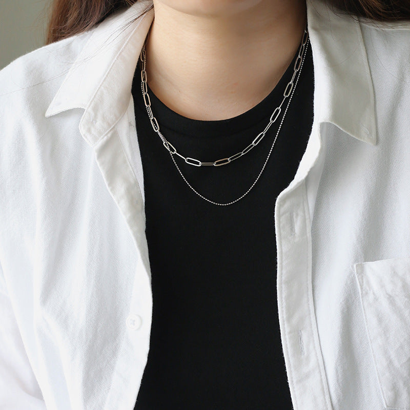 Chain double set chain necklace clavicle chain 2168161383808