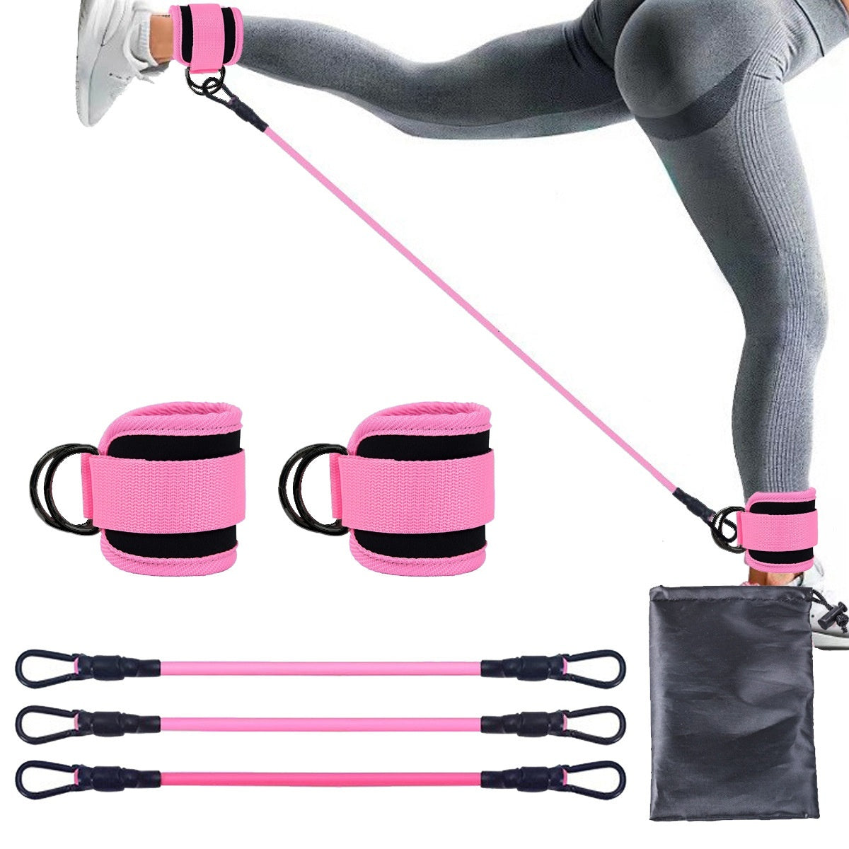 Ankle Strap Resistance Bands Hip Leg Strength Pull Rope Fitness Elastic Training Home Yoga Pilate Crossfit Workout Gym Equipm