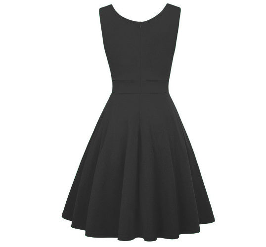V-neck Sleeveless Waist Cross Slim Slimming Dress 21ff5dca 00c4 4c42 9ff6 b4d4b6af9594