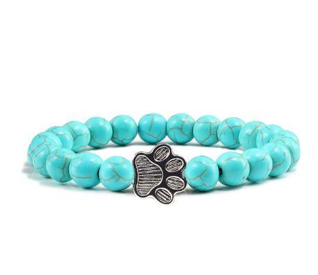 Cat Claw Bracelet Natural Turquoise Weathered Micro Inlay Bracelet 8MM Beaded Bracelet 220379463038