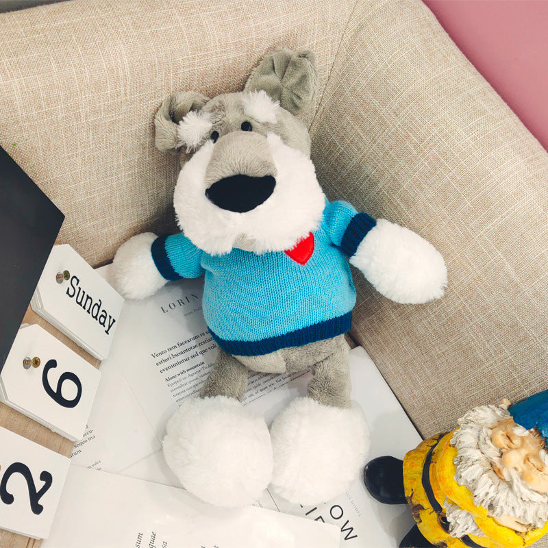 Schnauzer doll cute ins plush toy puppy husky doll 2208925442878