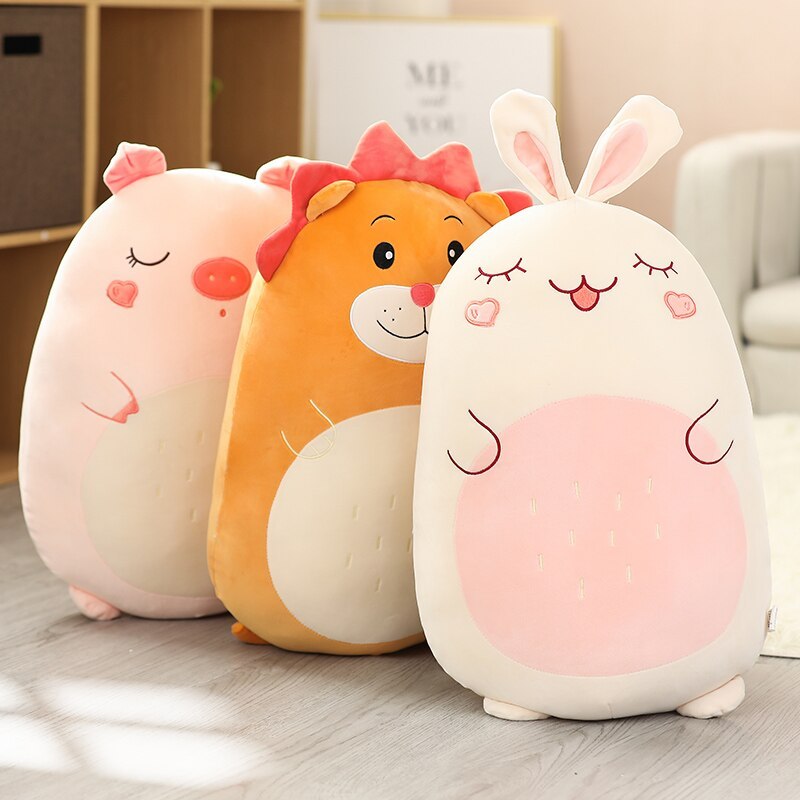 Cartoon cute animal dinosaur pig husky plush pillow cushion 2317585848704