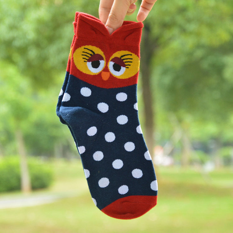 Owl cartoon female socks 2326129827 520631427