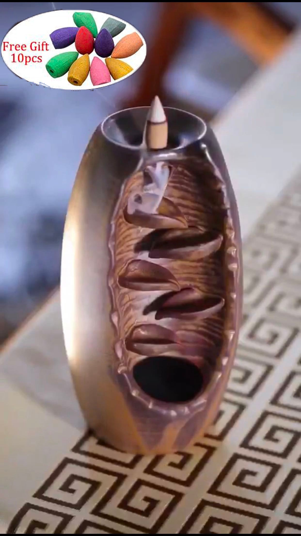 Multi-layers Ceramic Back flow Incense Burner 2335472666622