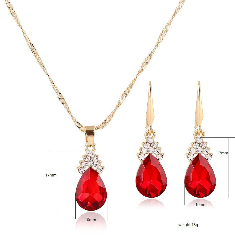 Womens Diamond Crystal Necklace Earrings Crystal Necklace Earrings Set 2336355346668