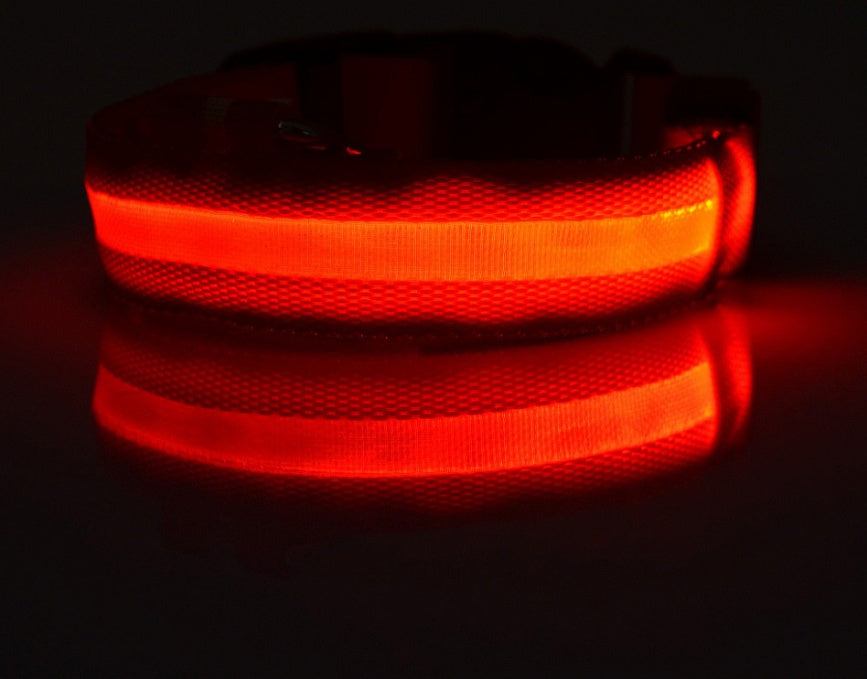 Nylon LED Pet Dog Luminous Collar Night Safety Flashing Glow in Dark Dog Cat Leash Adjustable Pet Supplies 2345552578677