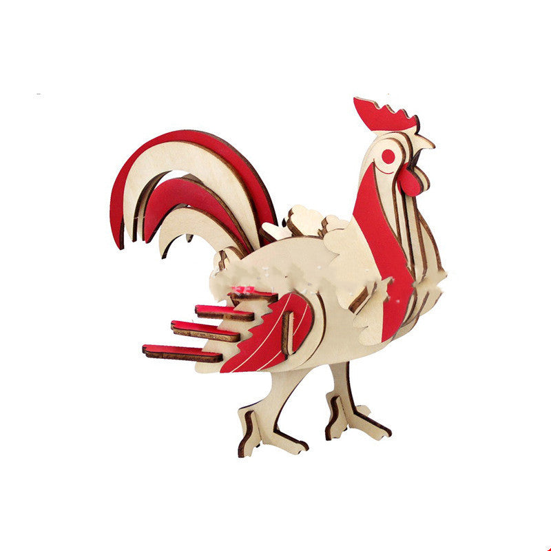 Rex Wooden 3D Puzzle Model Laser DIY Children's Puzzle Simulation Dinosaur Toys 2347857188895