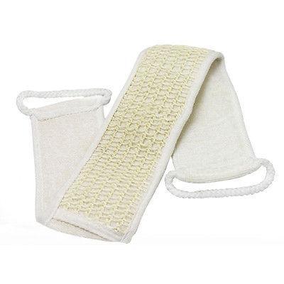 Pure natural cotton and linen long strip pull back bath towel Strong exfoliating massage back bathing strip 2348027396448