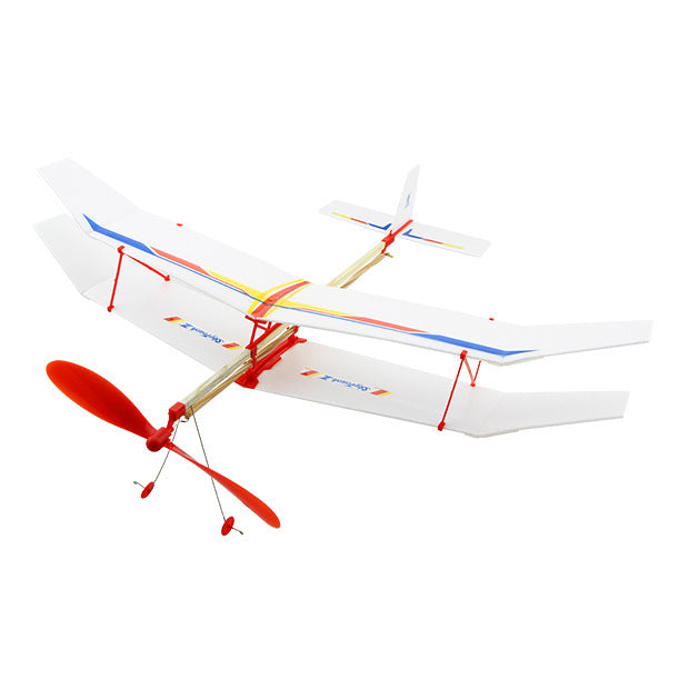 Double - wing rubber - powered aircraft 2352495299518
