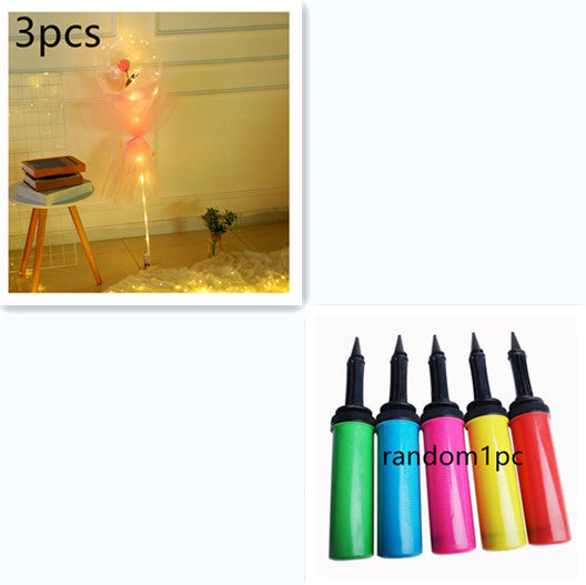 LED Luminous Balloon Rose Bouquet Transparent Bobo Ball Rose 2371351334485