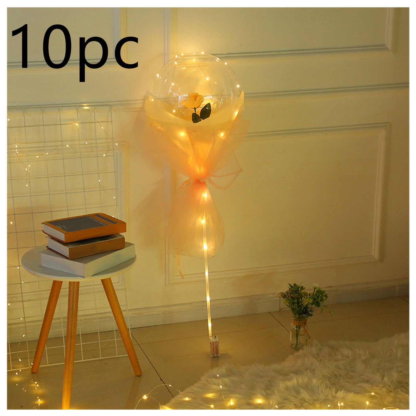 LED Luminous Balloon Rose Bouquet Transparent Bobo Ball Rose 2374538208401