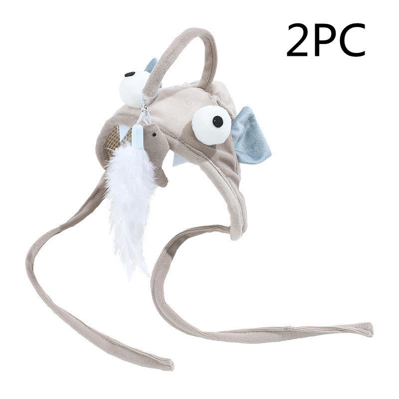 New Head Wearing Feather Funny Cat Stick Funny Cat Toy Stick Gray Big Eye Pet Toys Pet Products 2386dd4d d9ab 4a84 8854 ad9d2