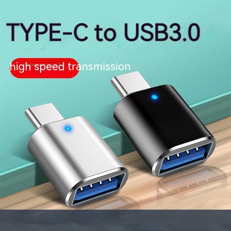 Type-c To Usb30 USB With Indicator Light Mobile Phone Mouse Keyboard Sound Card Car Charger OTG Adapter - 图片 1
