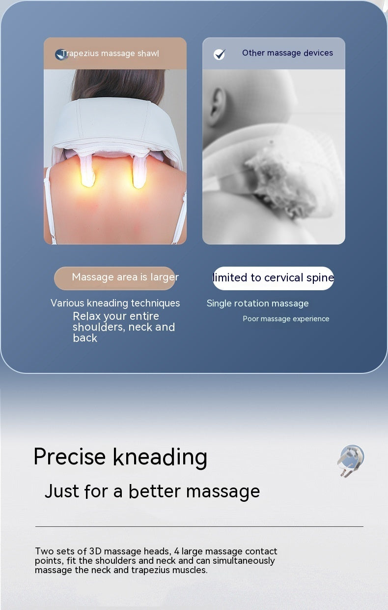 Shoulder And Neck Massage Instrument Neck Massager Neck Lifting Hot Compress Dredging Neck Trapezoid Muscle Clip Kneading 240
