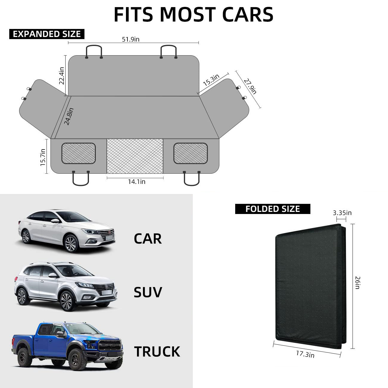 Load-bearing Lengthened Vehicle-mounted Pet Mat Travel Dog Hammock 2403170257350324000
