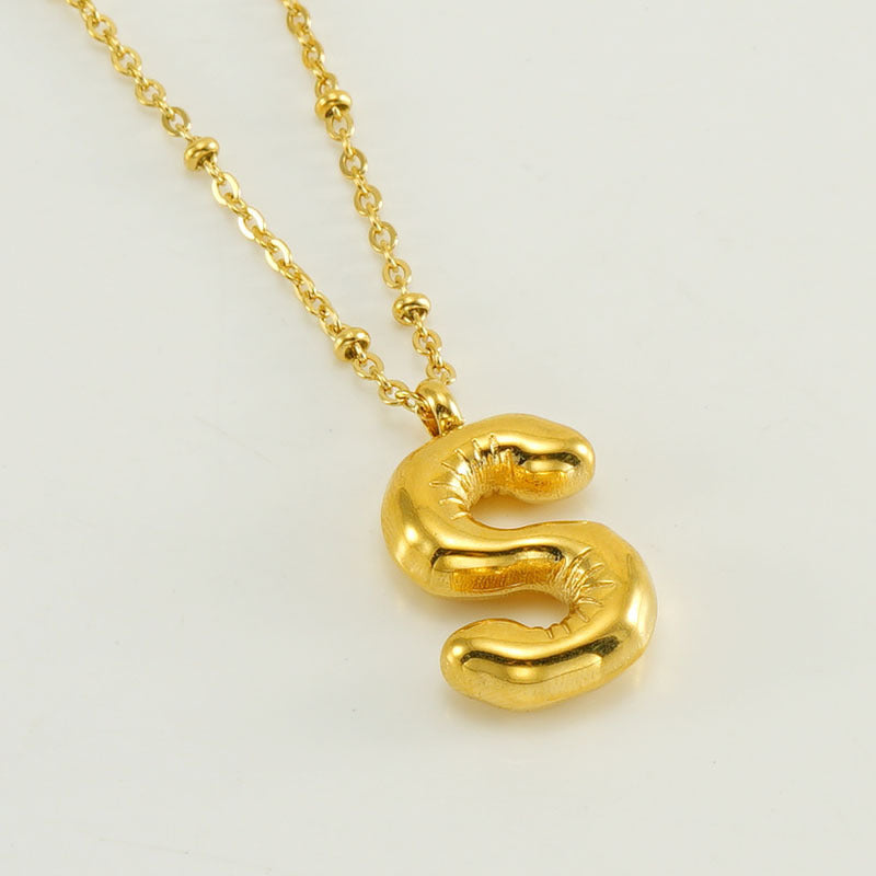 Women's Fashion Bubble Letter Pendant Letter Necklace 24133b1a e624 4fc6 abd2 65b7994d0e67