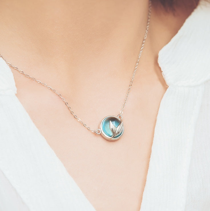 Mermaid bubble 925 silver necklace female net red ins pendant to send girlfriend temperament clavicle necklace 243815598734