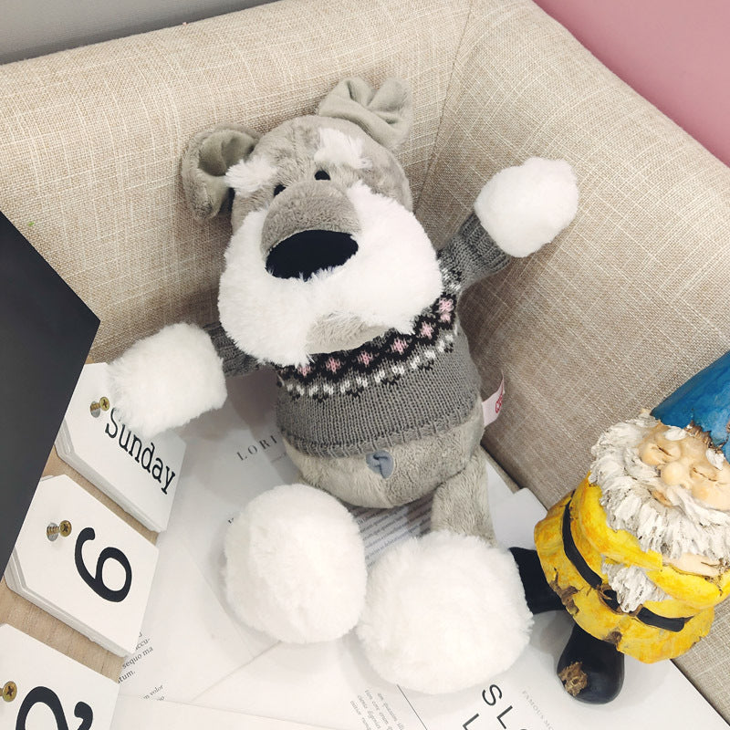 Schnauzer doll cute ins plush toy puppy husky doll 244825316046