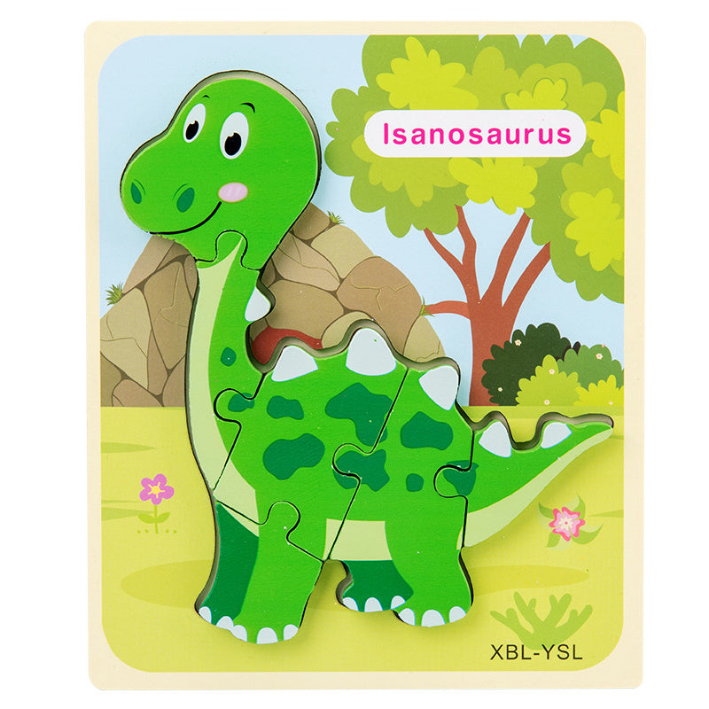 Baby Wooden Cartoon Dinosaur 3D Puzzle Jigsaw for Kids Montessori Early Learning Educational Puzzle Toys 24608704726