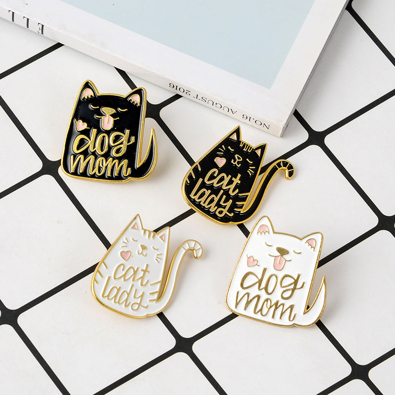 Cartoon animal dog cat brooch 2489814015728