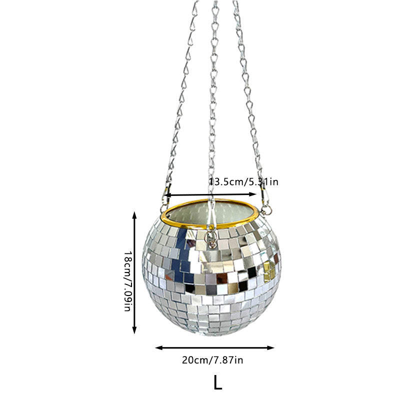 Cross-border Disco Ball Planter Hanging Mirror Spherical Plastic Flowerpot 248bc5d9 95d0 4839 9abb bba919a441ec